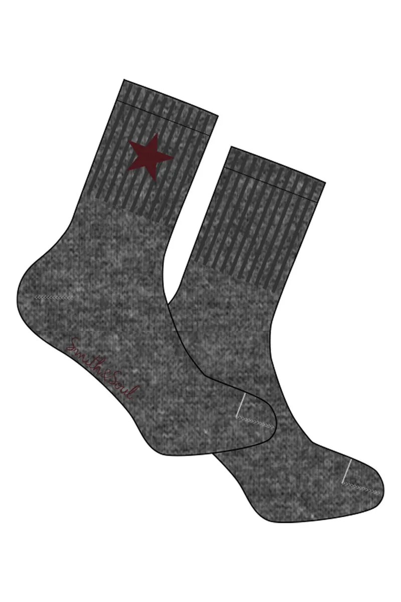 Smith & Soul Socken mit Stern grey melange