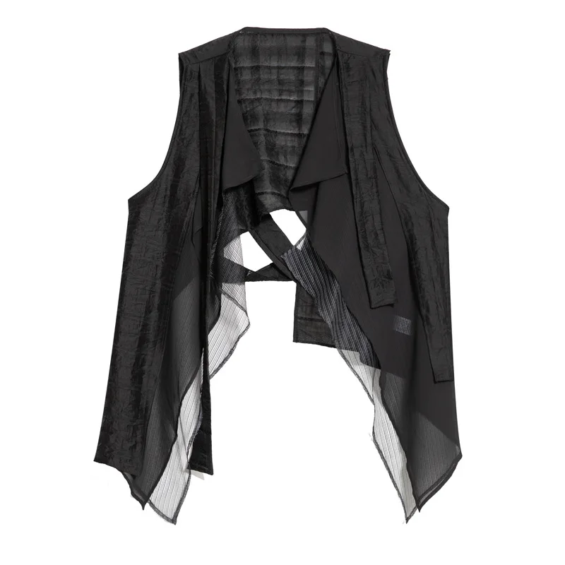 Layered Asymmetric Vest – Minimal Goth Utility