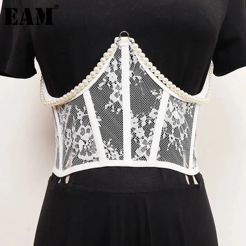 Pearl Lace Corset Black Belt