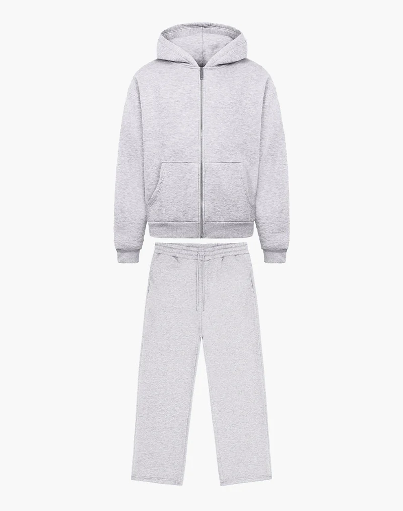 TRACKSUIT SET ZIP-HOODIE (GREY MELANGE)