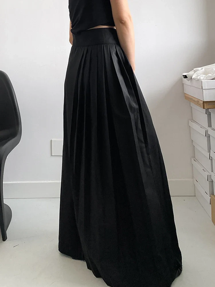 Bamboo Embroidered Gothic Wrap Skirt - Shadow Black