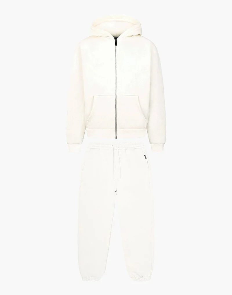BASIC ZIPPER + BASIC JOGGER (CREAM WHITE)