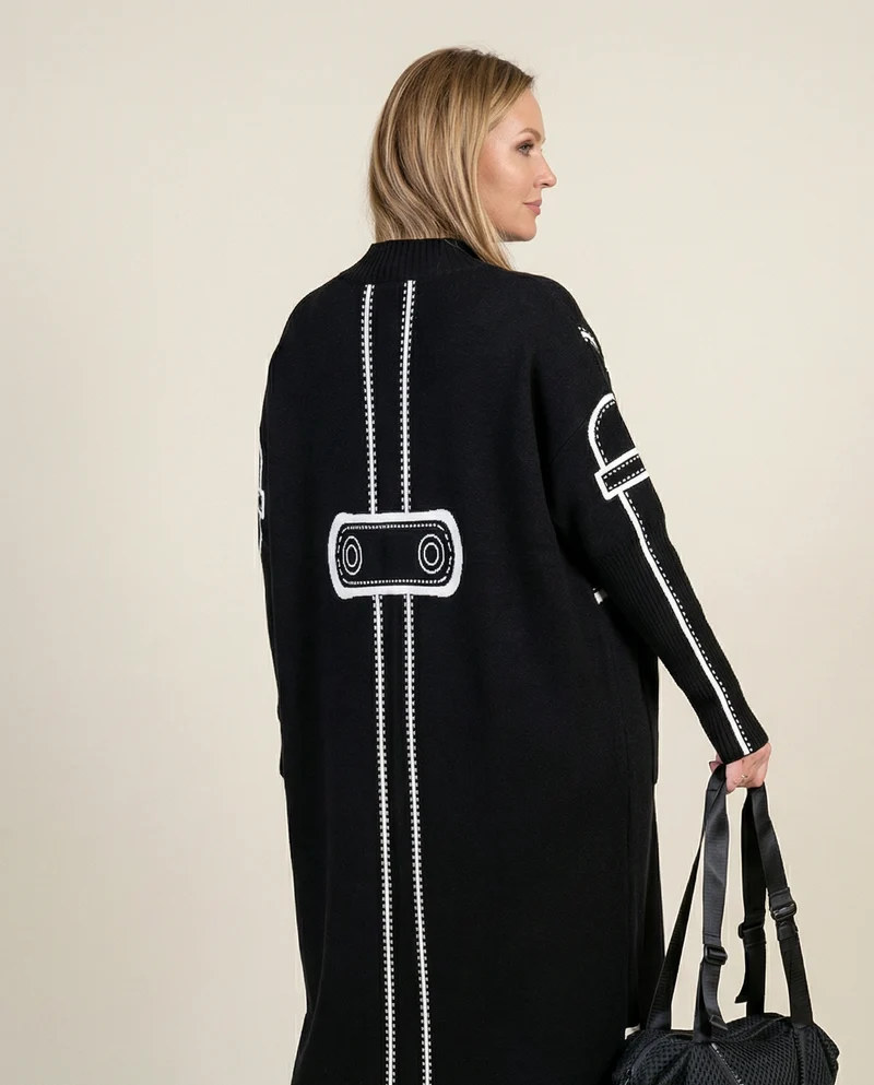 Miss Office Clown Knitted Pullover Dress