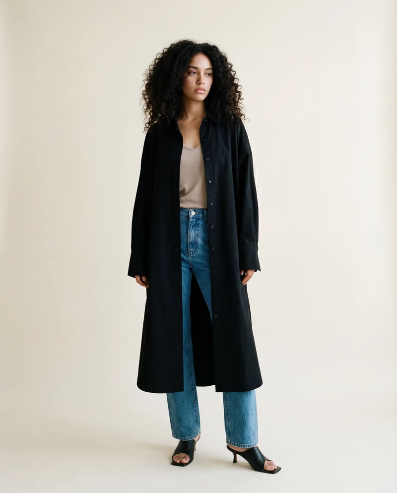 Jazz Up Oversized Fit Maxi Basic Shirt Blouse