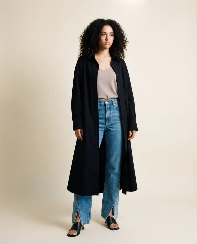 Jazz Up Oversized Fit Maxi Basic Shirt Blouse