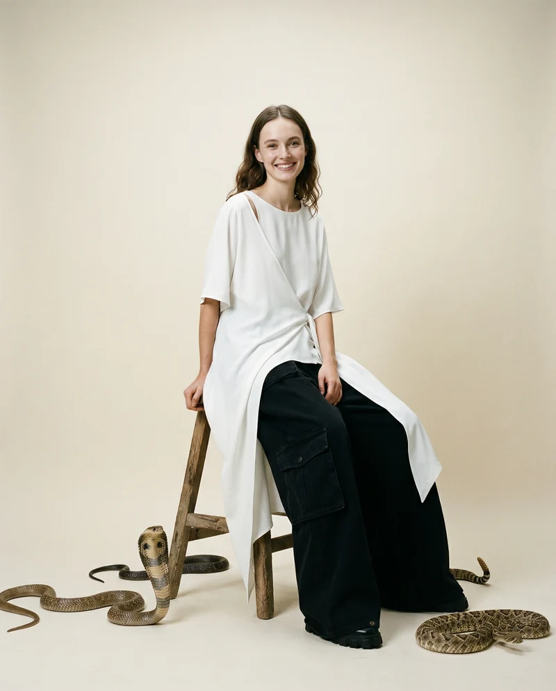 Casual Punk Irregular Design Maxi White Shirt