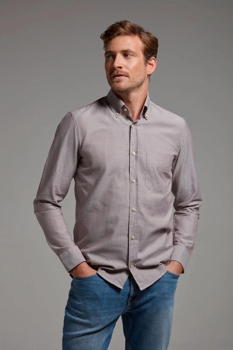 Hemd Modern Fit Oxford Braun