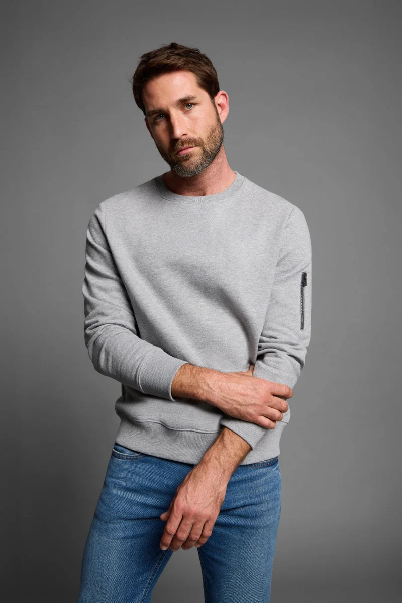Elbsand Men Sweatshirt Elmo cool heather grey