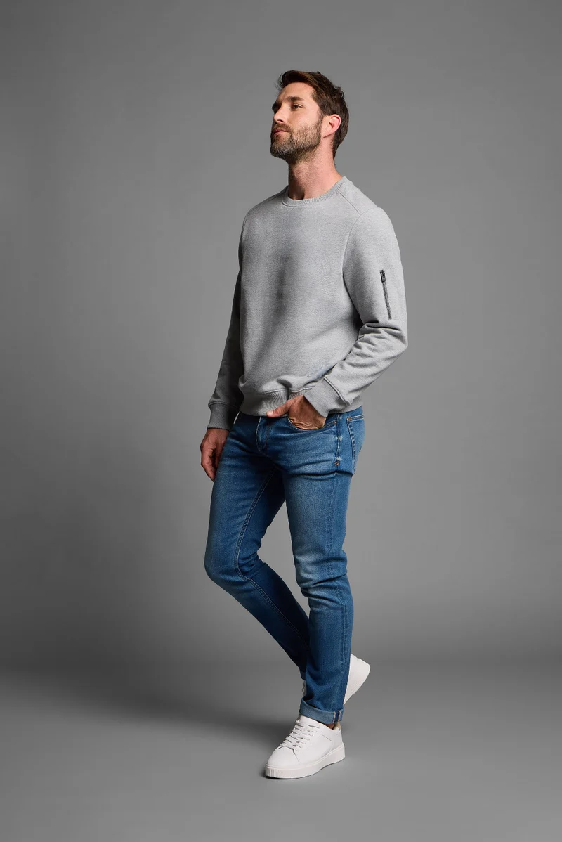Elbsand Men Sweatshirt Elmo cool heather grey
