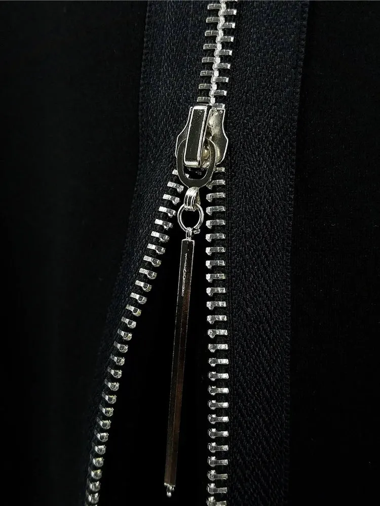 Industrial Exposed-Zip Boxy Tee - Void Black