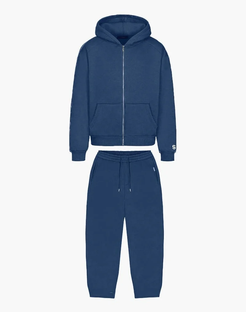 TRACKSUIT SET ZIP-HOODIE (DARK BLUE)