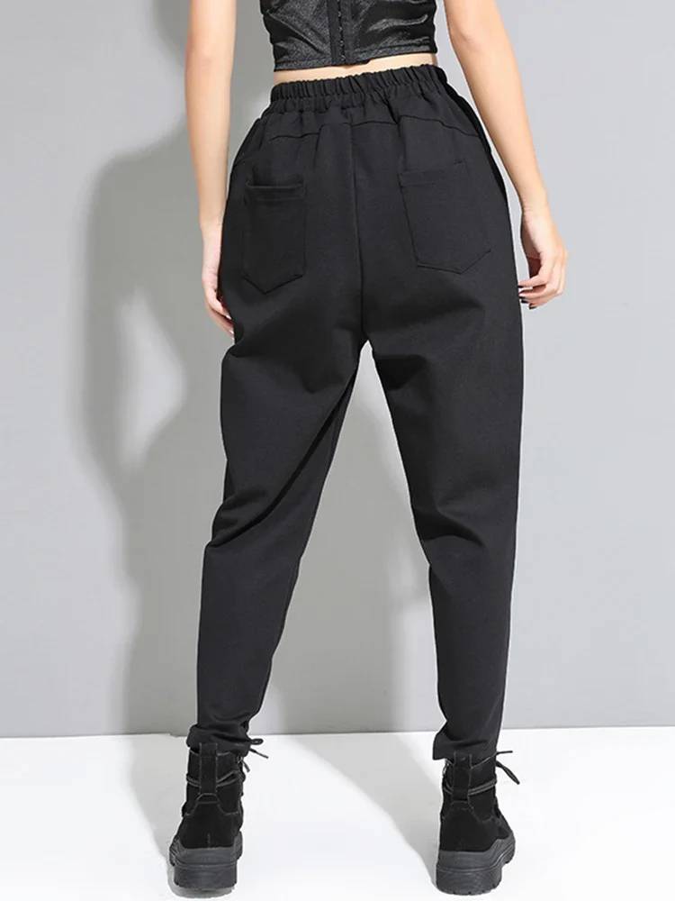 Re-launch Paneled Kinetic Harem Trousers - Obsidian Black