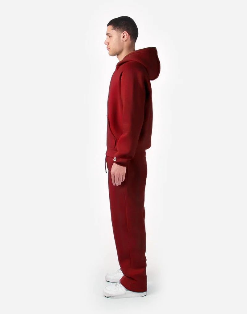 BASIC OPEN LEG JOGGER (BURGUNDY)