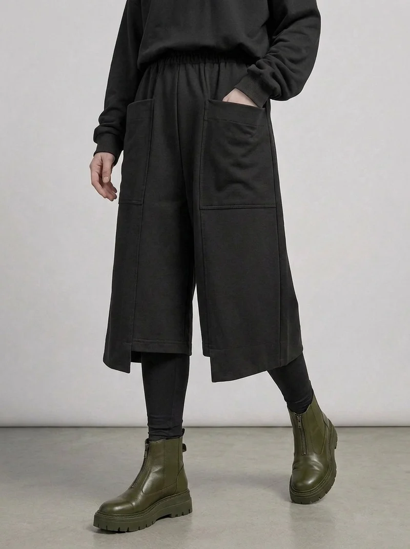 Calf-Length Punk Streetwear Shorts with Pockets