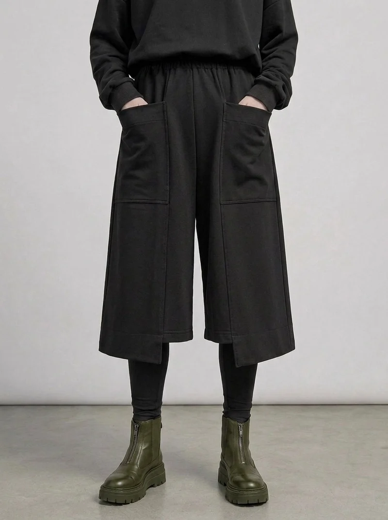 Calf-Length Punk Streetwear Shorts with Pockets