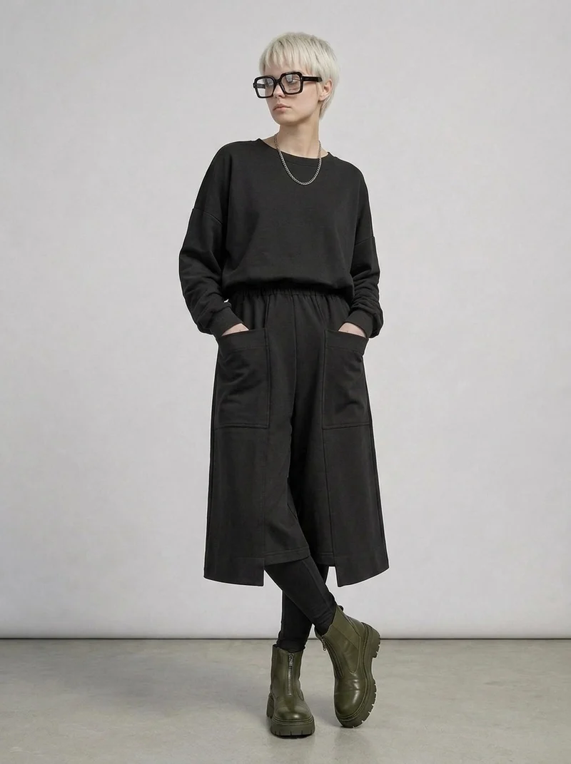 Calf-Length Punk Streetwear Shorts with Pockets