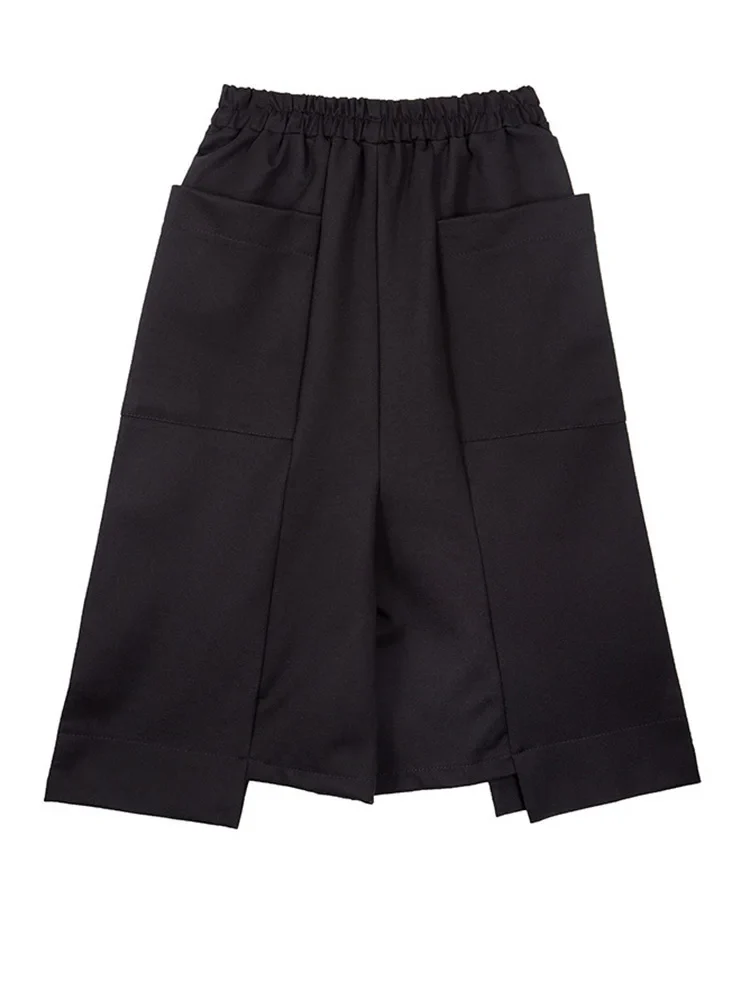 Calf-Length Punk Streetwear Shorts with Pockets