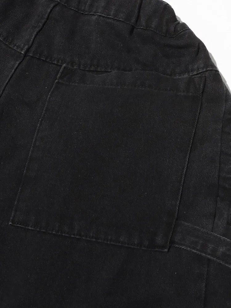 Maxi Pocket Dark Grey Wide-Leg Jeans with Vintage Zipper
