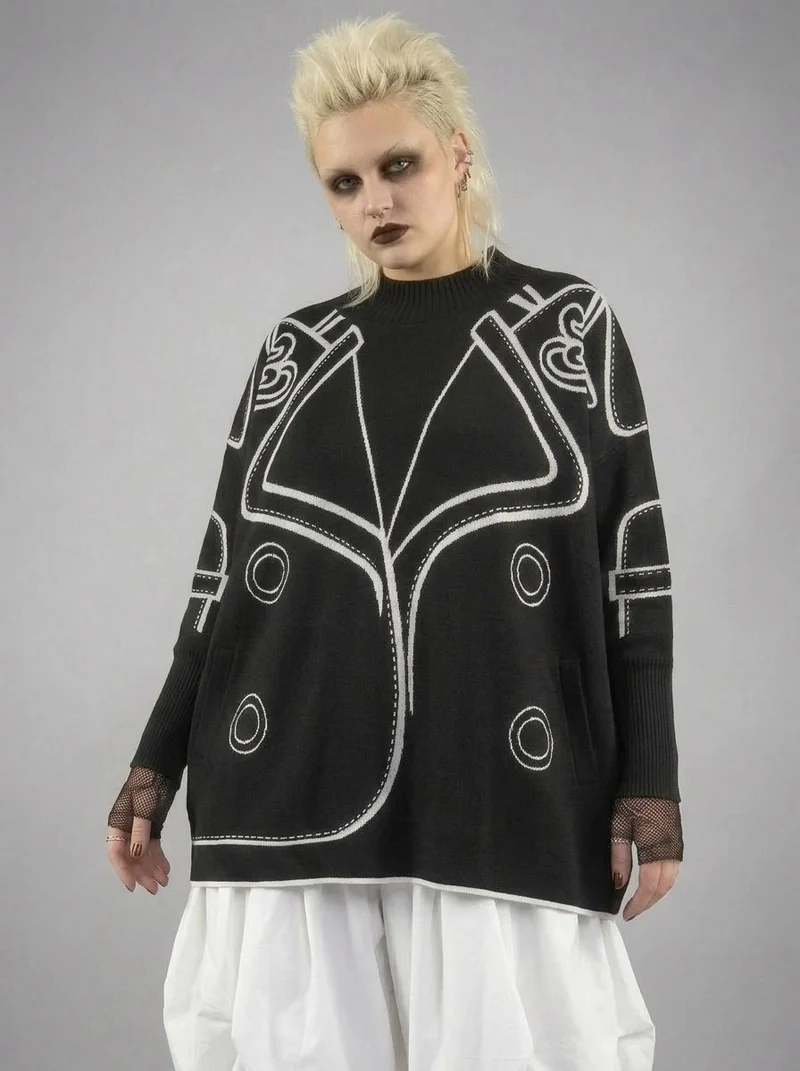Jazz Up Blazer Imitation Knitted Sweater