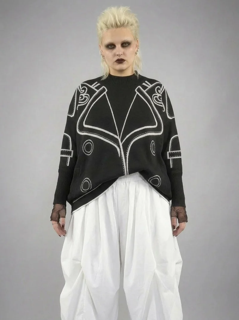 Jazz Up Blazer Imitation Knitted Sweater