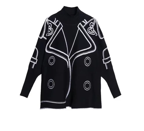 Jazz Up Blazer Imitation Knitted Sweater