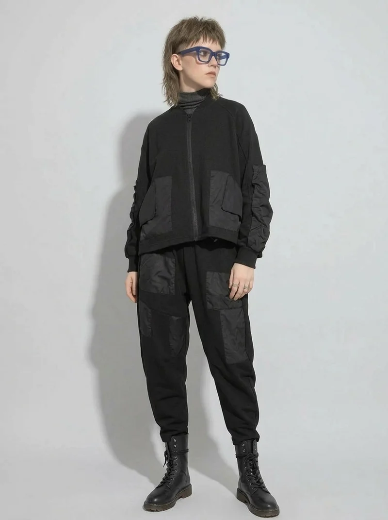 Irregular Utility Tapered Trousers – Black