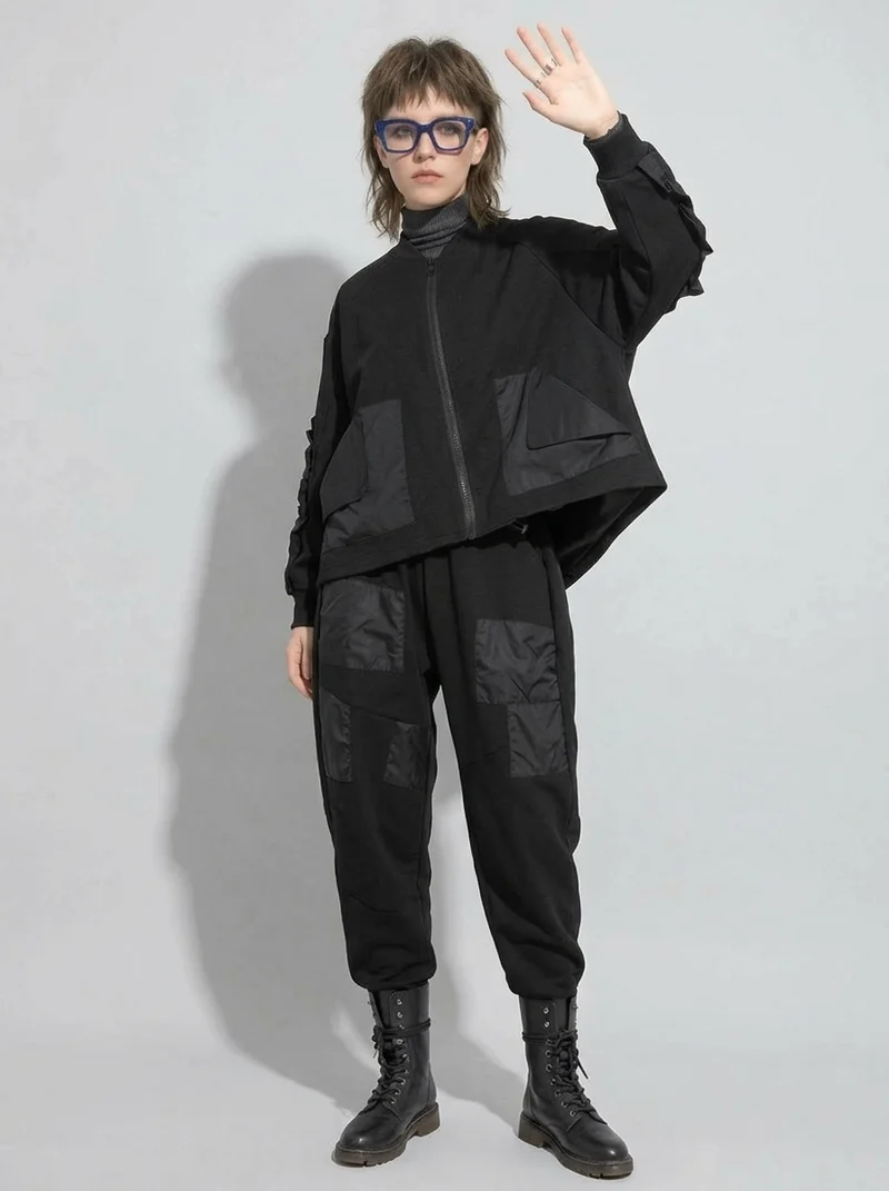 Irregular Utility Tapered Trousers – Black