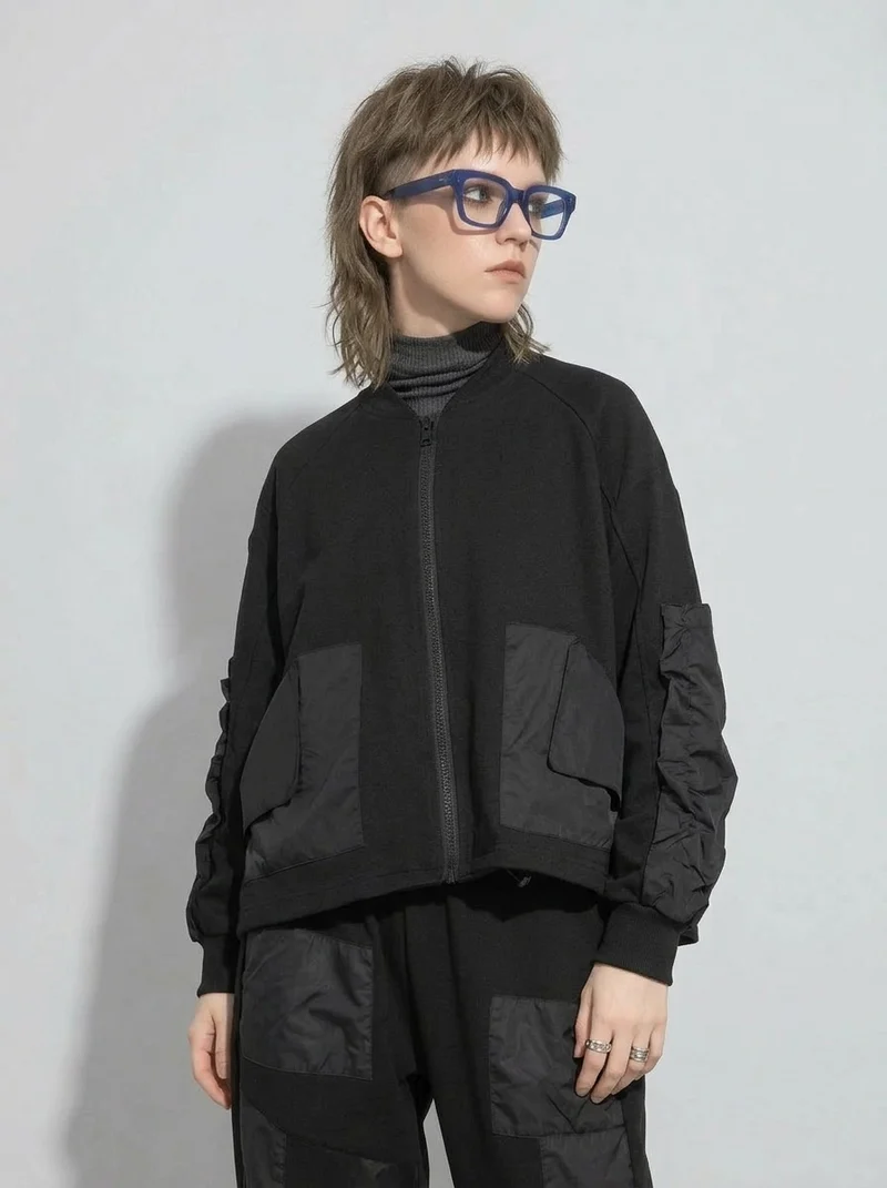 Relaxed Fit Utility Lite Jacket – Black