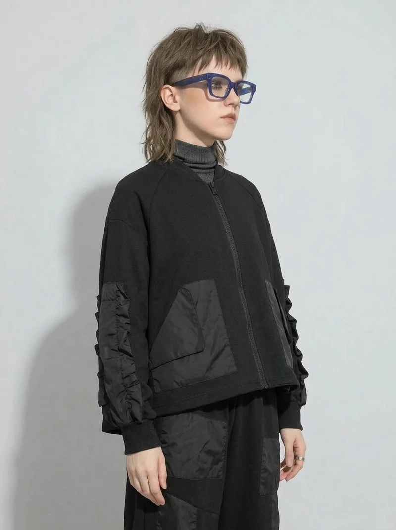 Relaxed Fit Utility Lite Jacket – Black