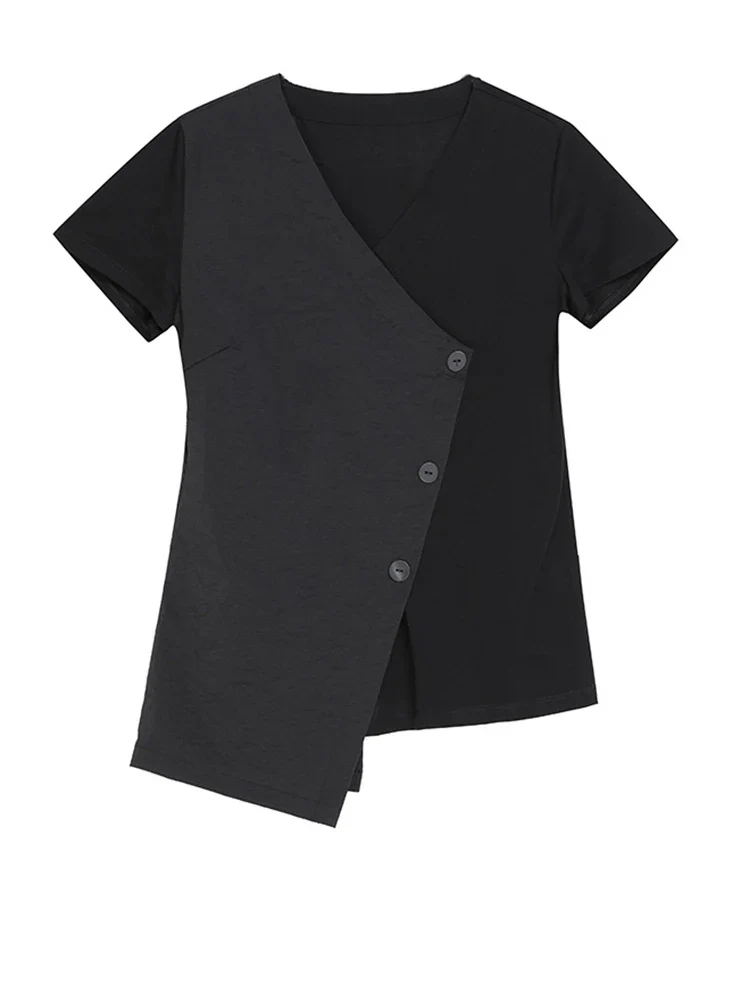 Casual Edge Asymmetrical Wrap T-Shirt