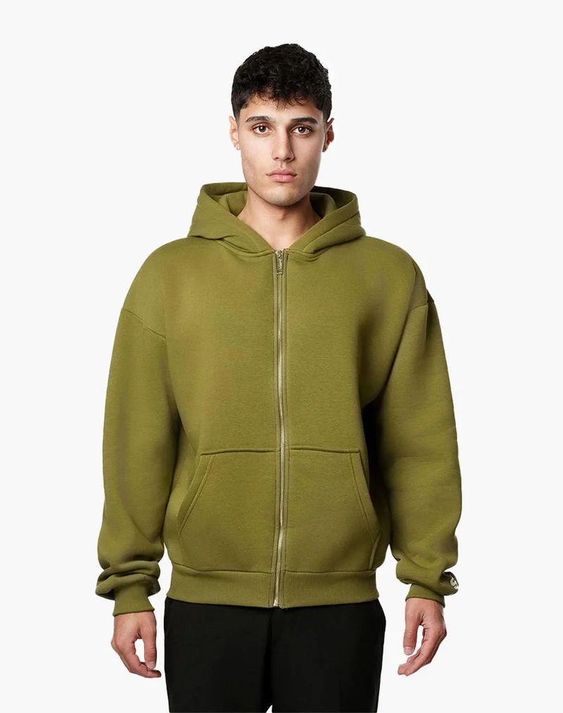 BASIC ZIP-HOODIE (KHAKI)