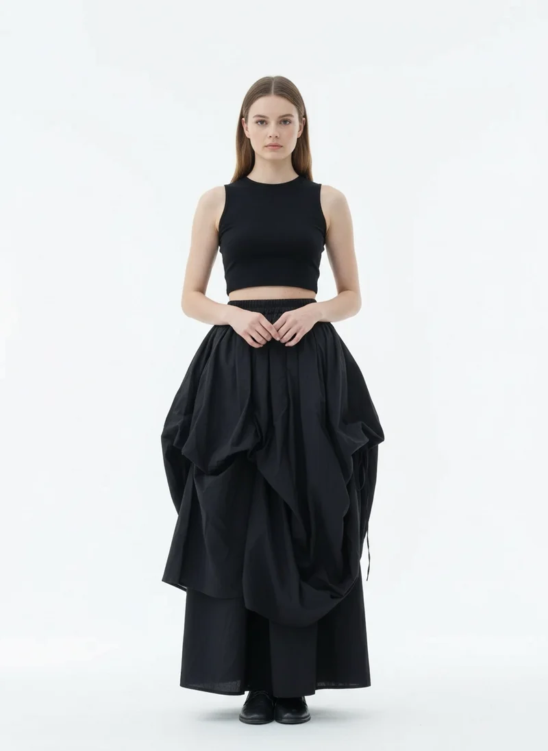 Layered Gothic Skirt – Black / White