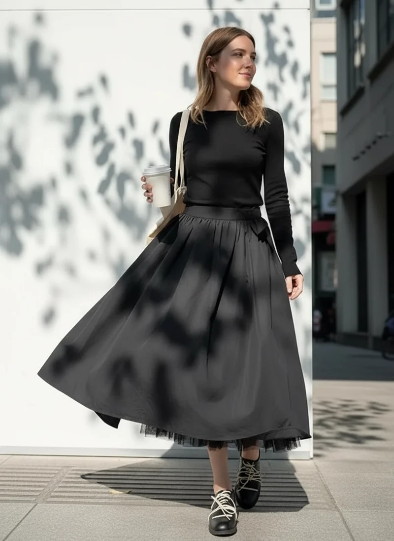 Gothic Flow Midi Skirt