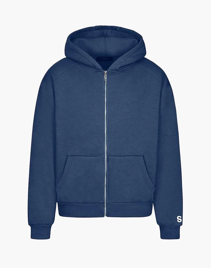 BASIC ZIP-HOODIE (DARK BLUE)