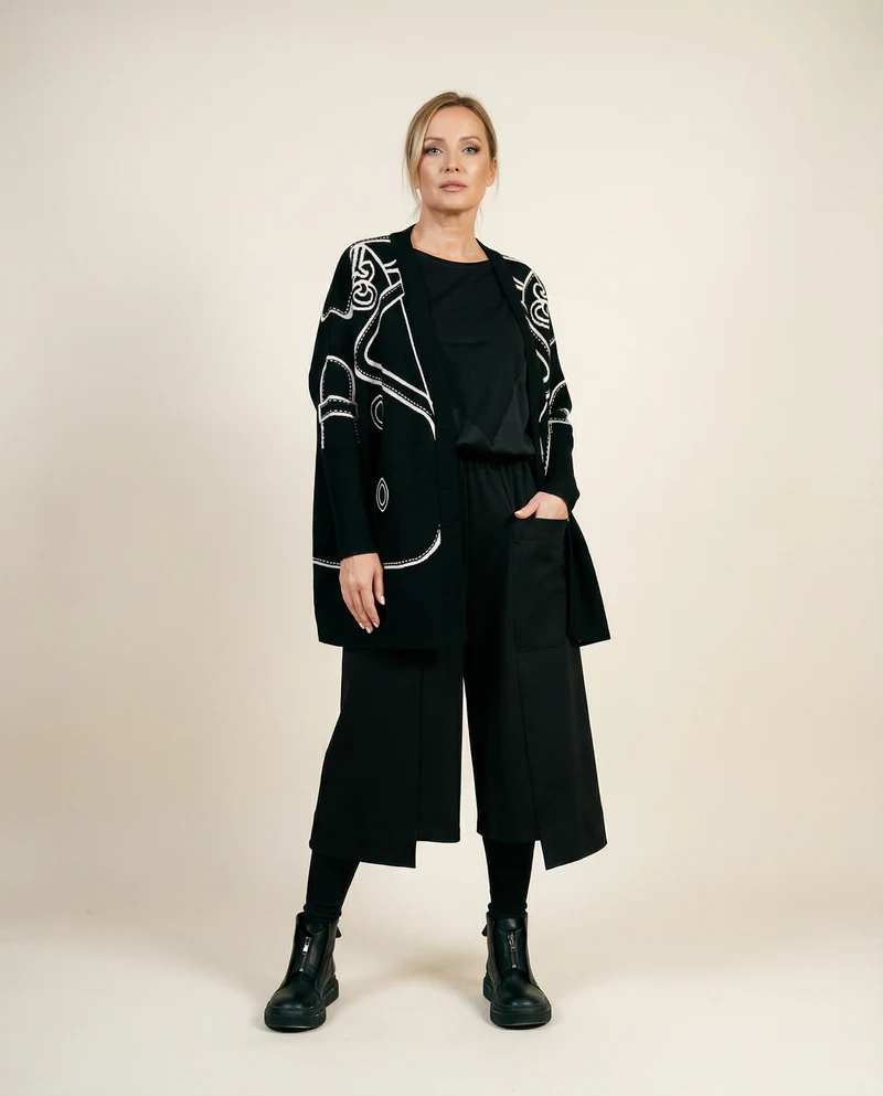 Limited Edition Clown Print Open Cardigan - Oversized Loose Fit, Unique Statement Piece