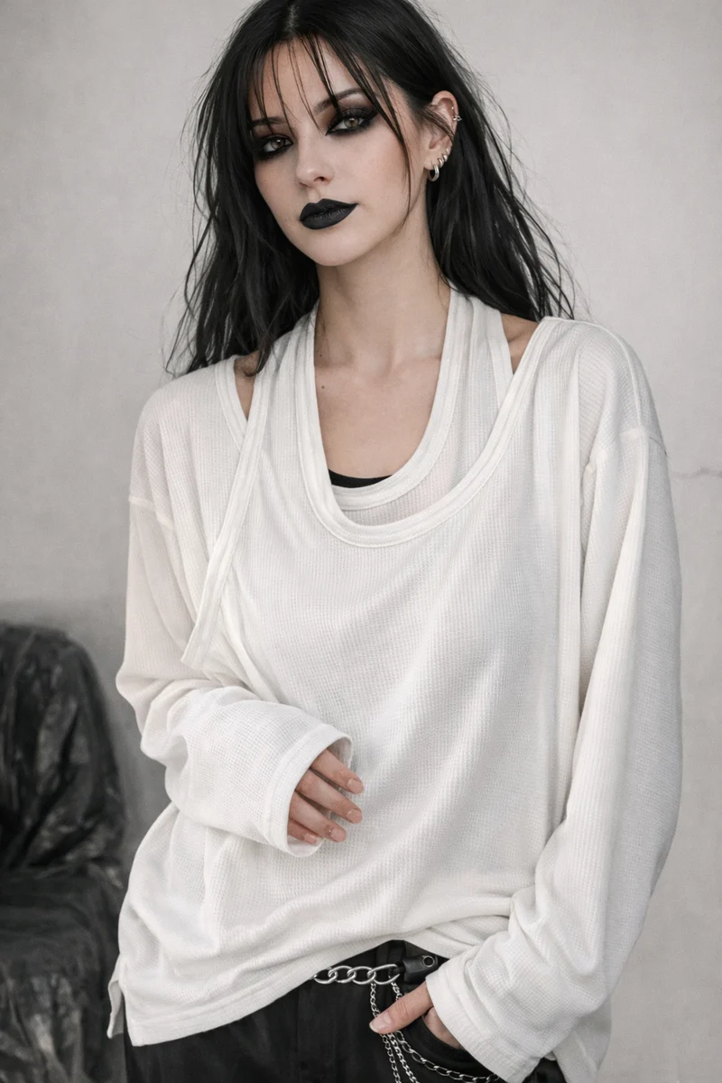 Relaxed Layered Long Sleeve Shirt