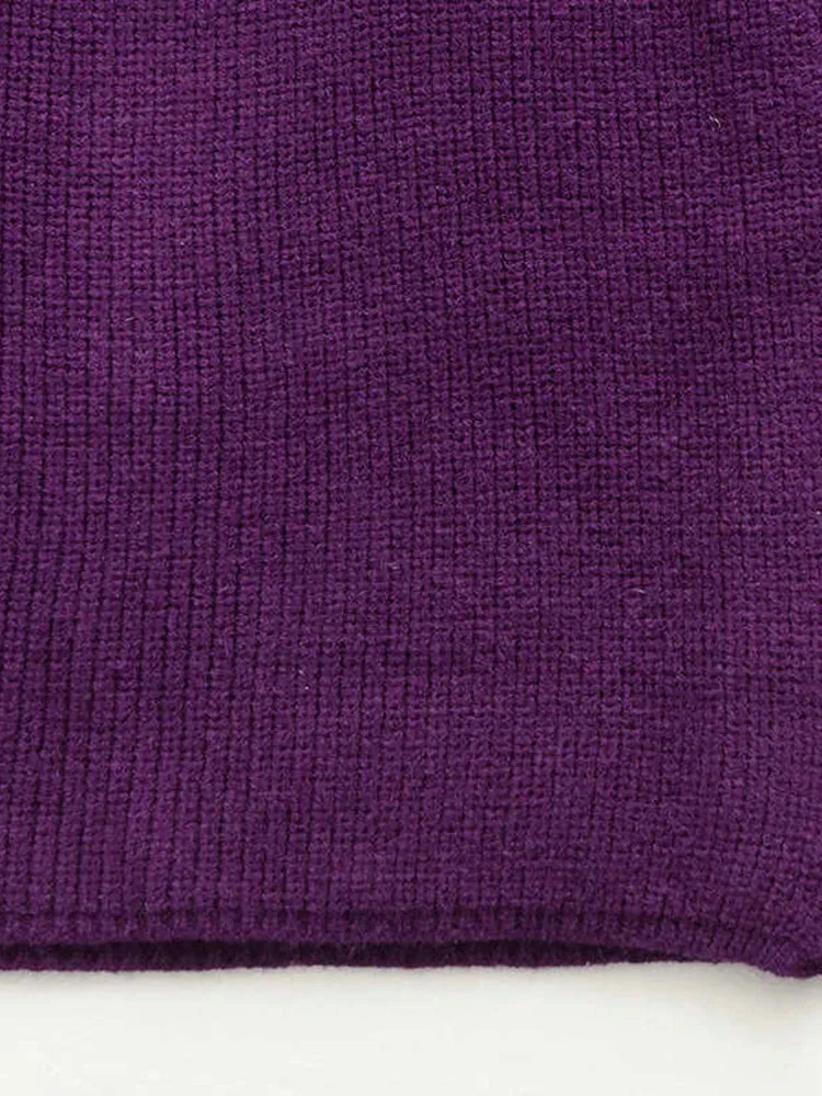 Maxi Split Purple Turtleneck Pullover