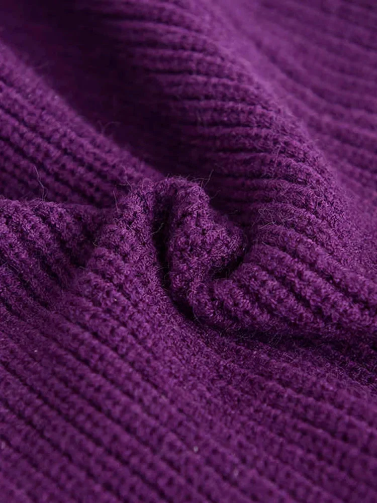 Maxi Split Purple Turtleneck Pullover