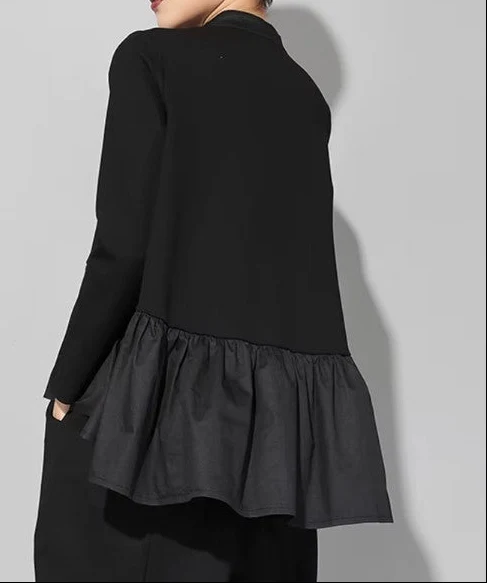 Punky Asymmetrical Ruffle Pullover