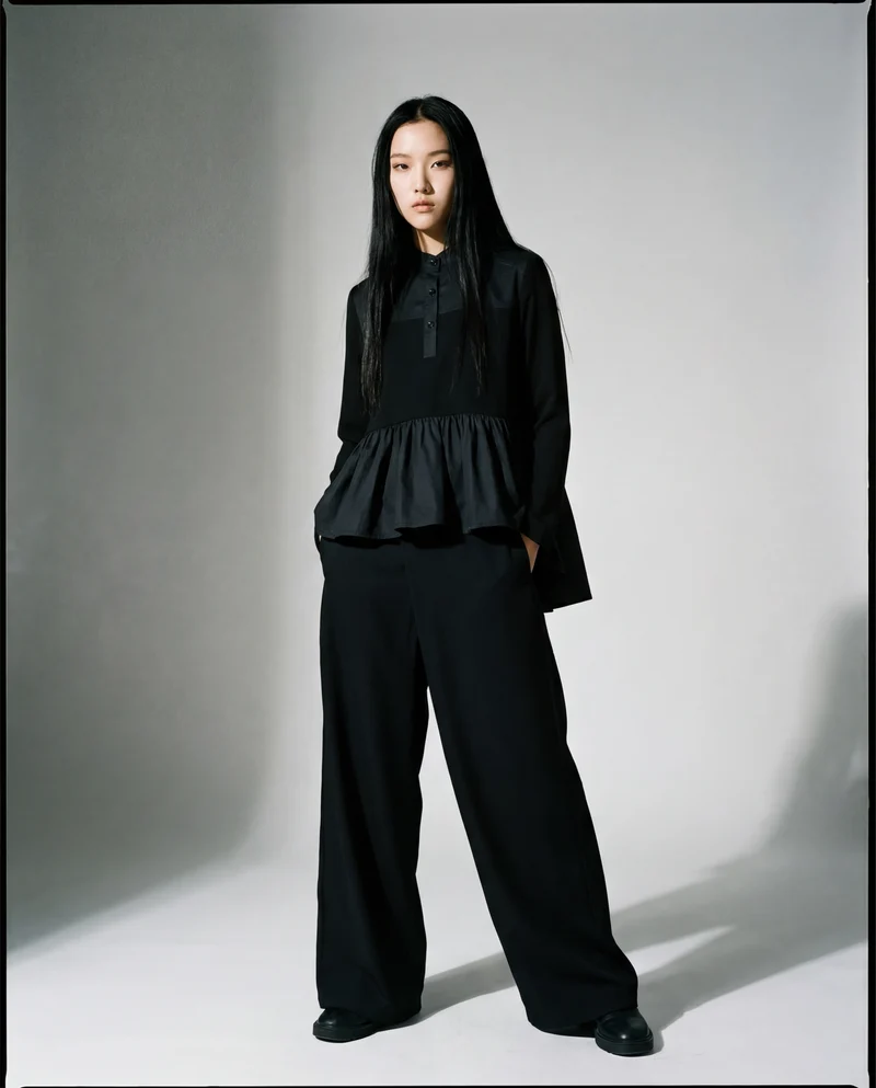 Punky Asymmetrical Ruffle Pullover