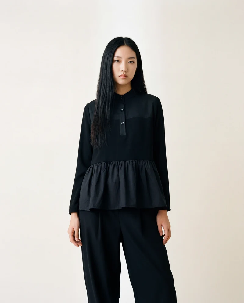 Punky Asymmetrical Ruffle Pullover