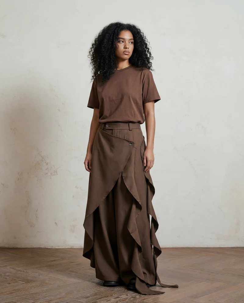Irregular Draped Trousers