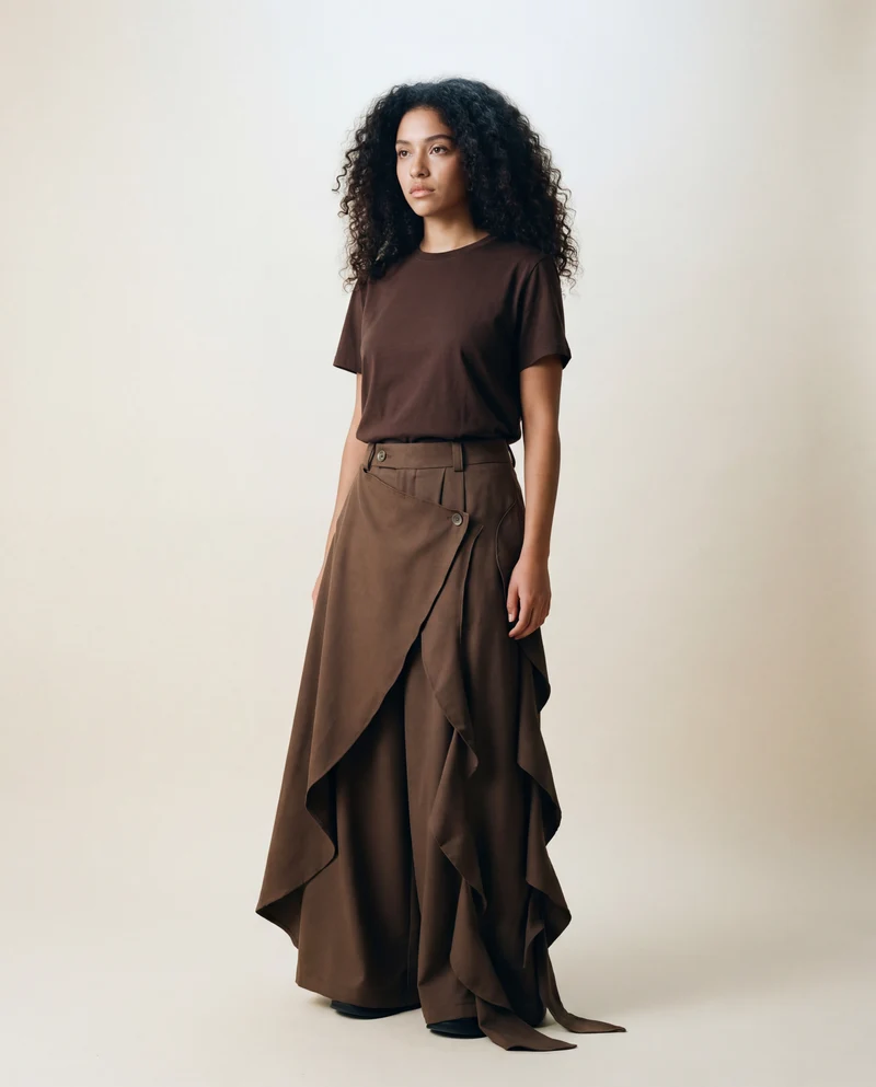 Irregular Draped Trousers