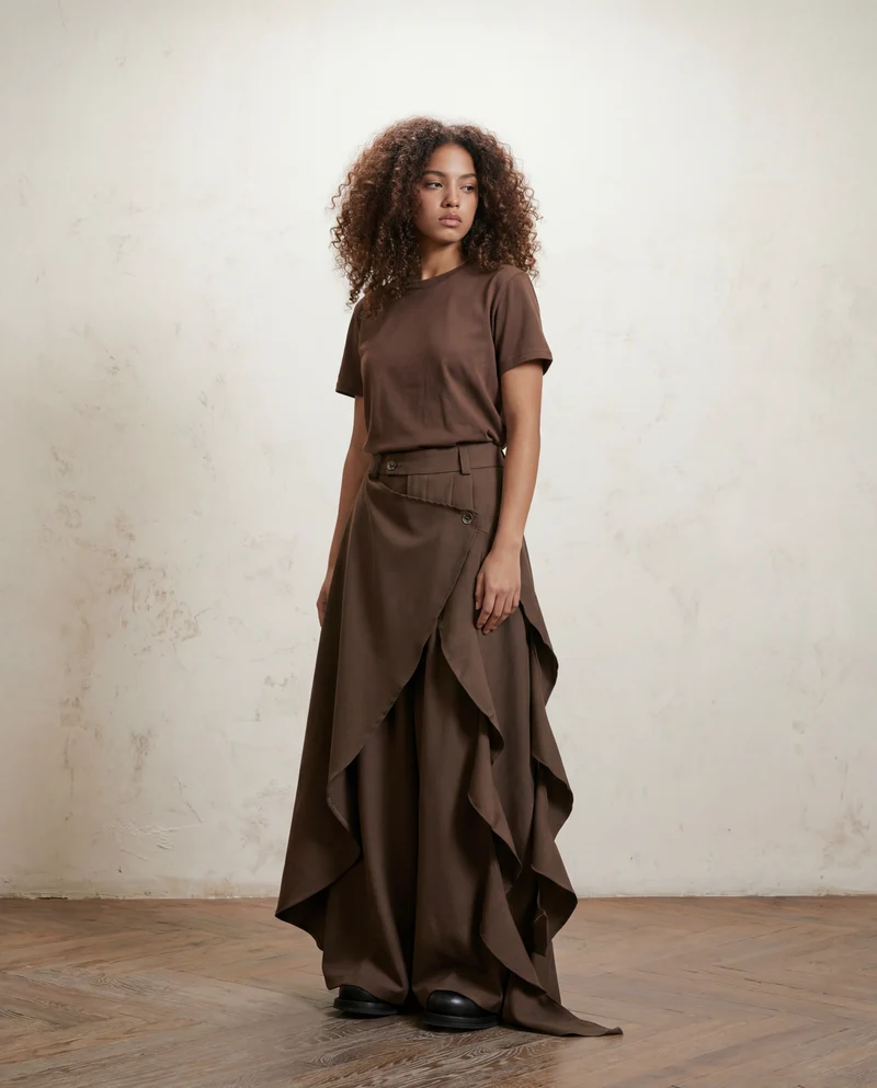 Irregular Draped Trousers