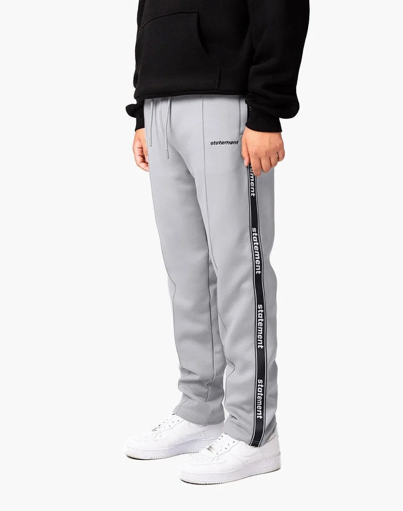 STRIPE WIDE TRACKPANTS (GREY)