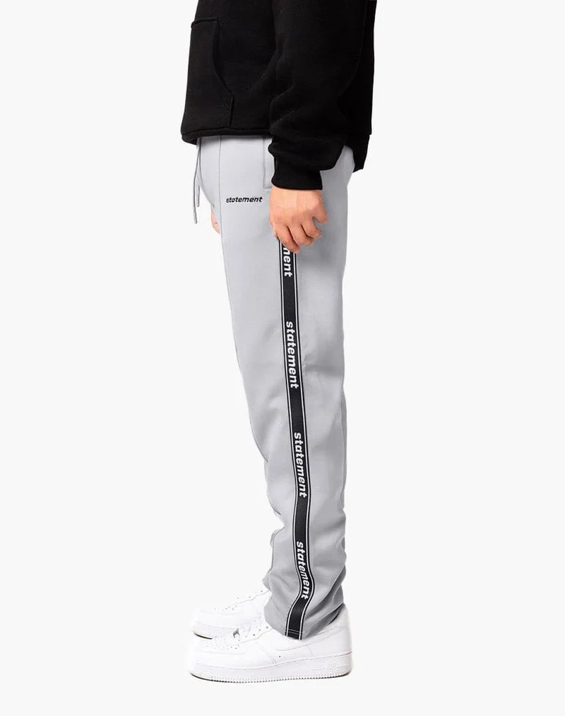 STRIPE WIDE TRACKPANTS (GREY)