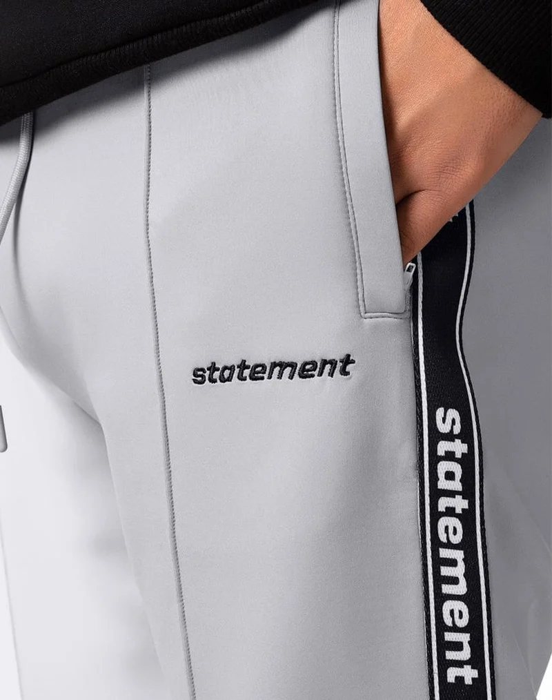 STRIPE WIDE TRACKPANTS (GREY)