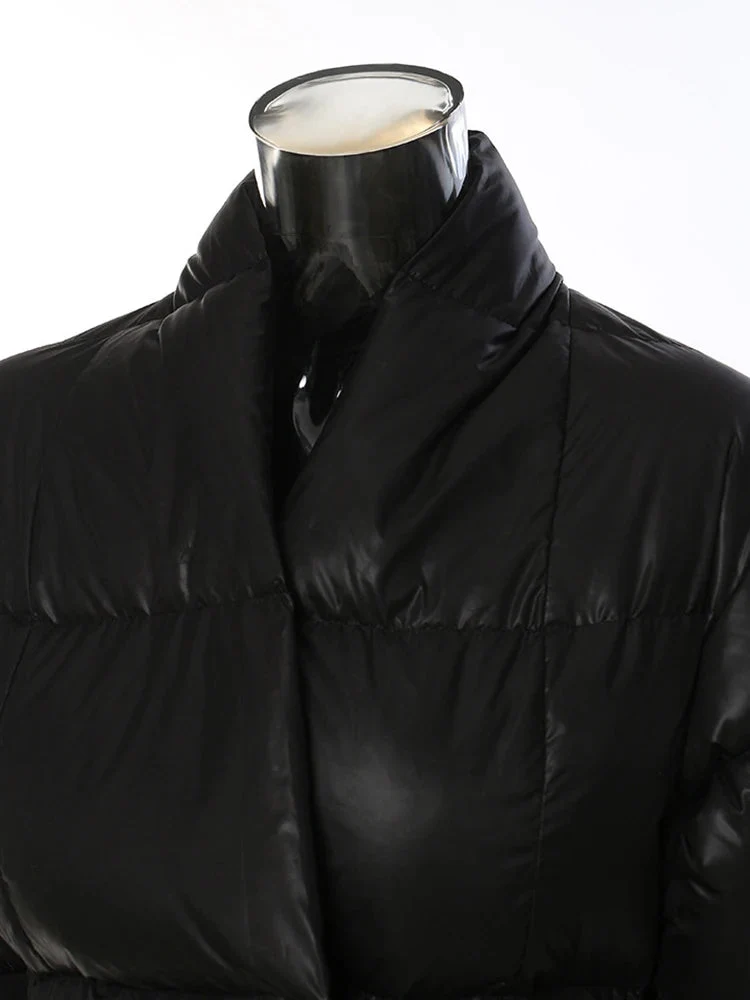 Lite Cotton Padded Jacket with Extra Long Sleeves - Black