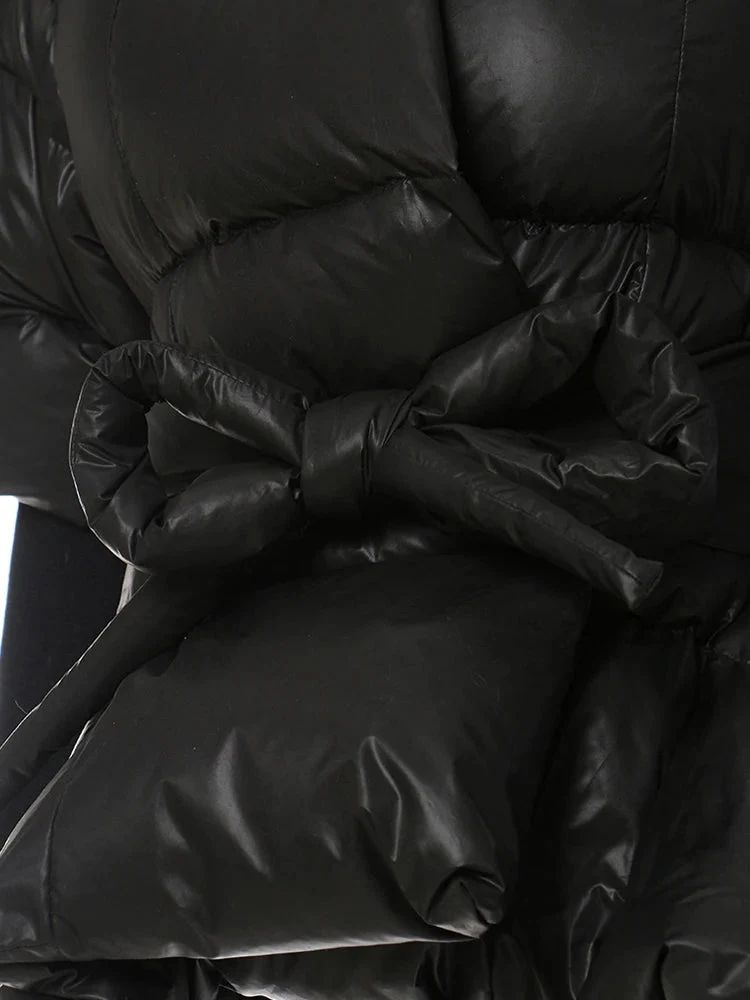 Lite Cotton Padded Jacket with Extra Long Sleeves - Black