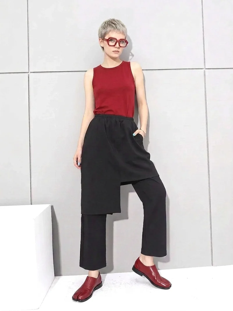 Re-launch Jazz up Irregular Design Capri Pants
